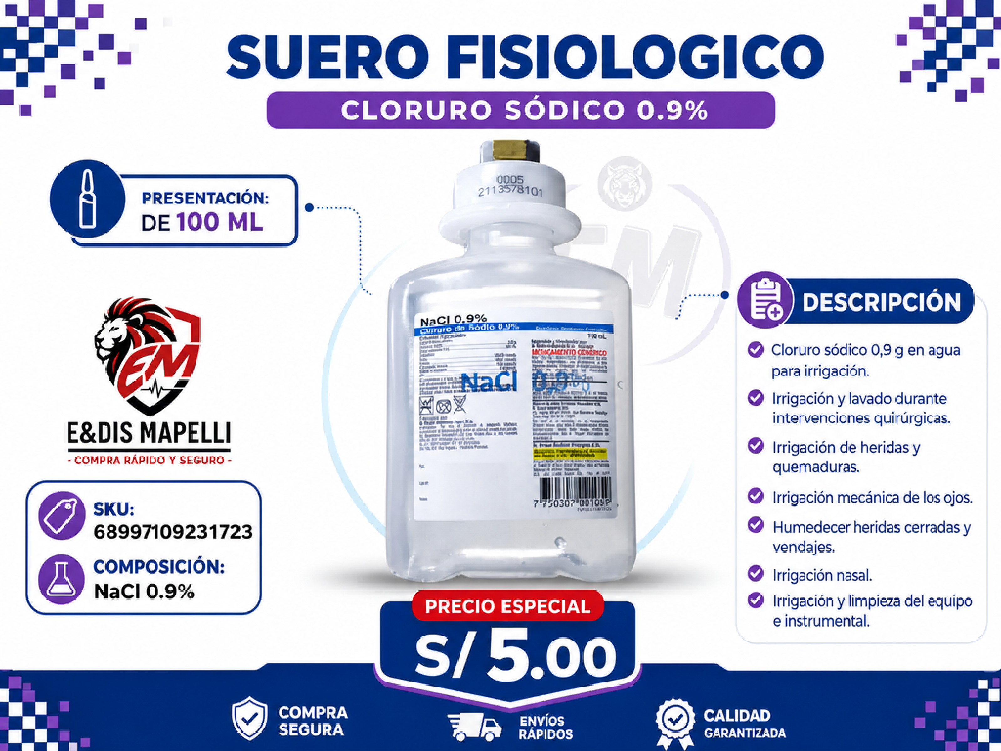 Suero Fisiológico 100 ml