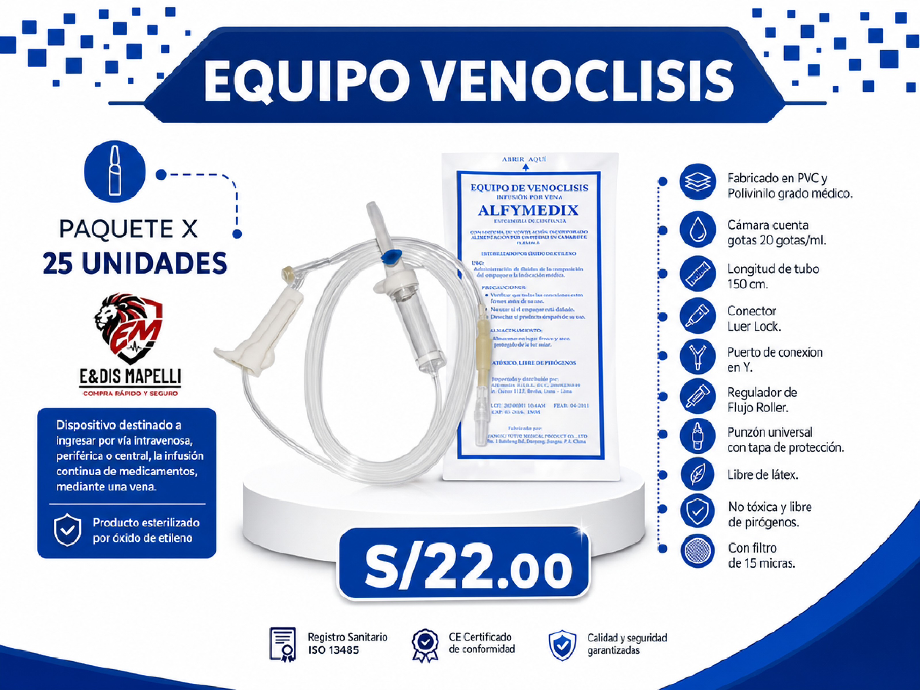 Equipo Venoclisis (paquete x 25)